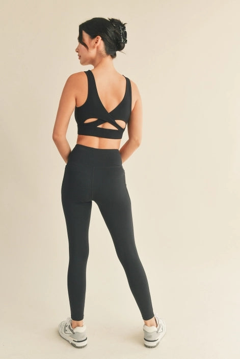 Black Under Control Bra & Legging Set RTS