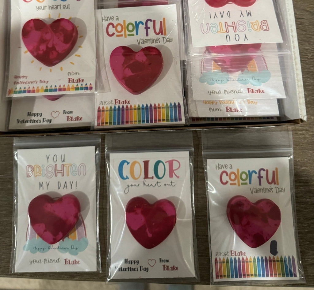 Valentine Cards with Crayons